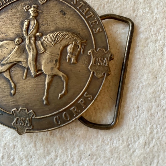 Vintage Brass Confederate States Cavalry Corps Belt Buckle 1970's CSA - Picture 3 of 7